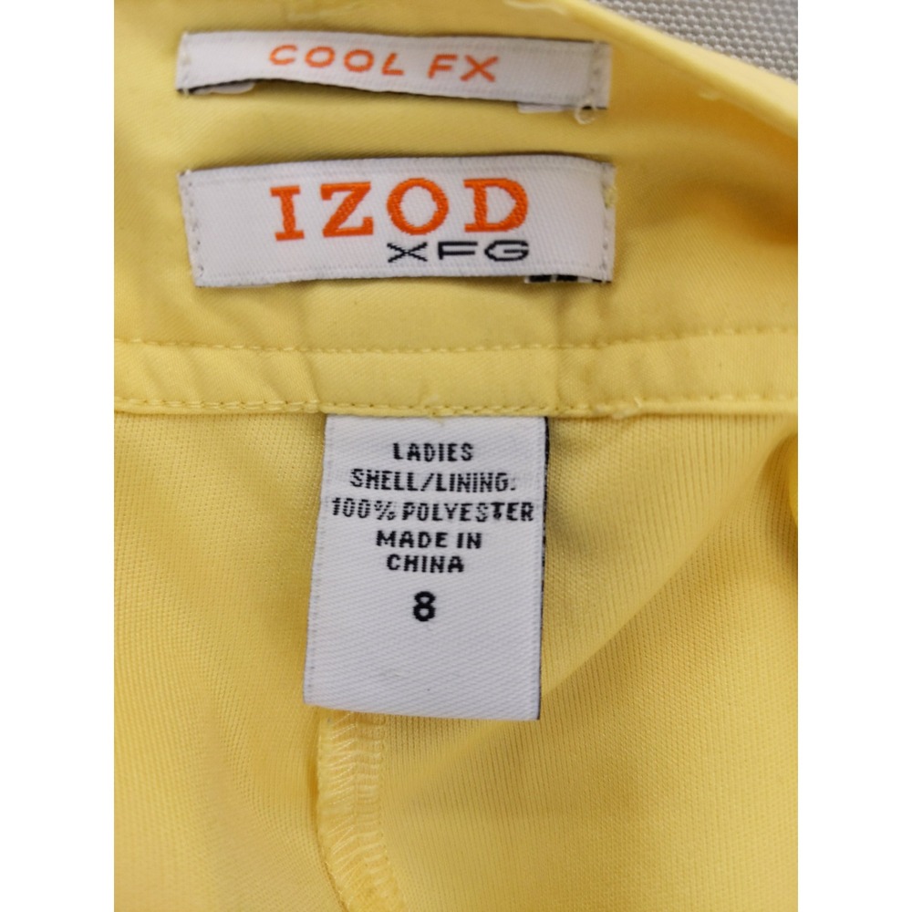 Izod Skort Women 8 Yellow XFG Cool FX Golf Tennis Active Athletic Zipper Pockets - Picture 8 of 10